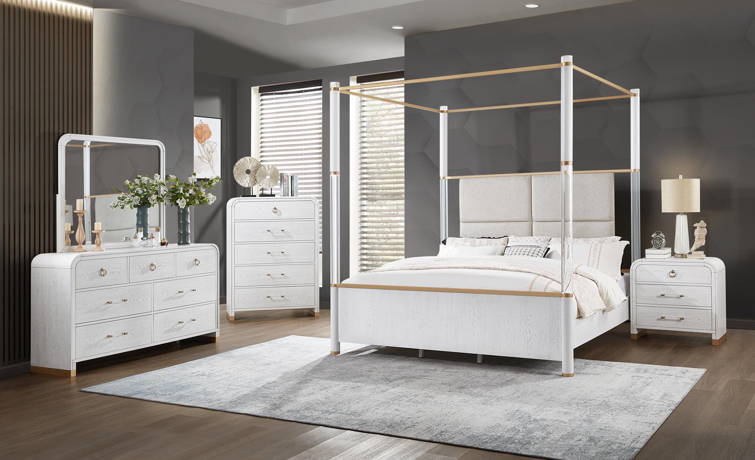 King Bed Frame - Dresser - Mirror - Chest - Nightstand